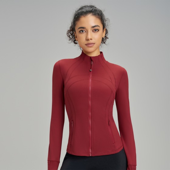 Yoga Jacket Zipper Stand Collar Long Sleeve Top FY327