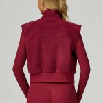 Women's winter warm  fleece vest sleeveless outer wear zipper sports top EWT2037