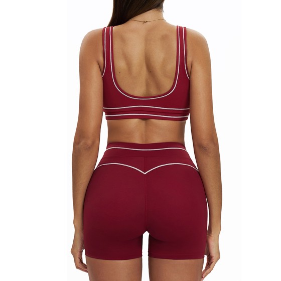 女士瑜伽服套装健身文胸+短裤TZ7028