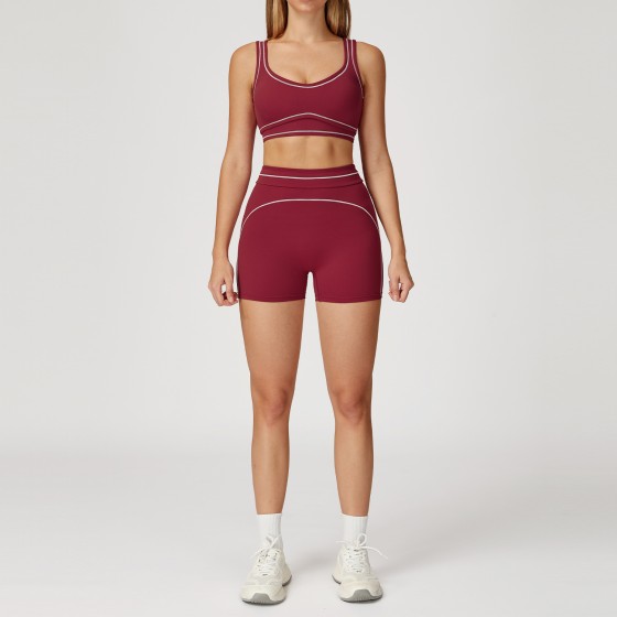 女士瑜伽服套装健身文胸+短裤TZ7028